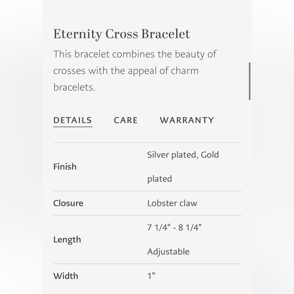 Brighton Eternity Cross Charm Bracelet in Silver with Gold Accents - Picture 5 of 12